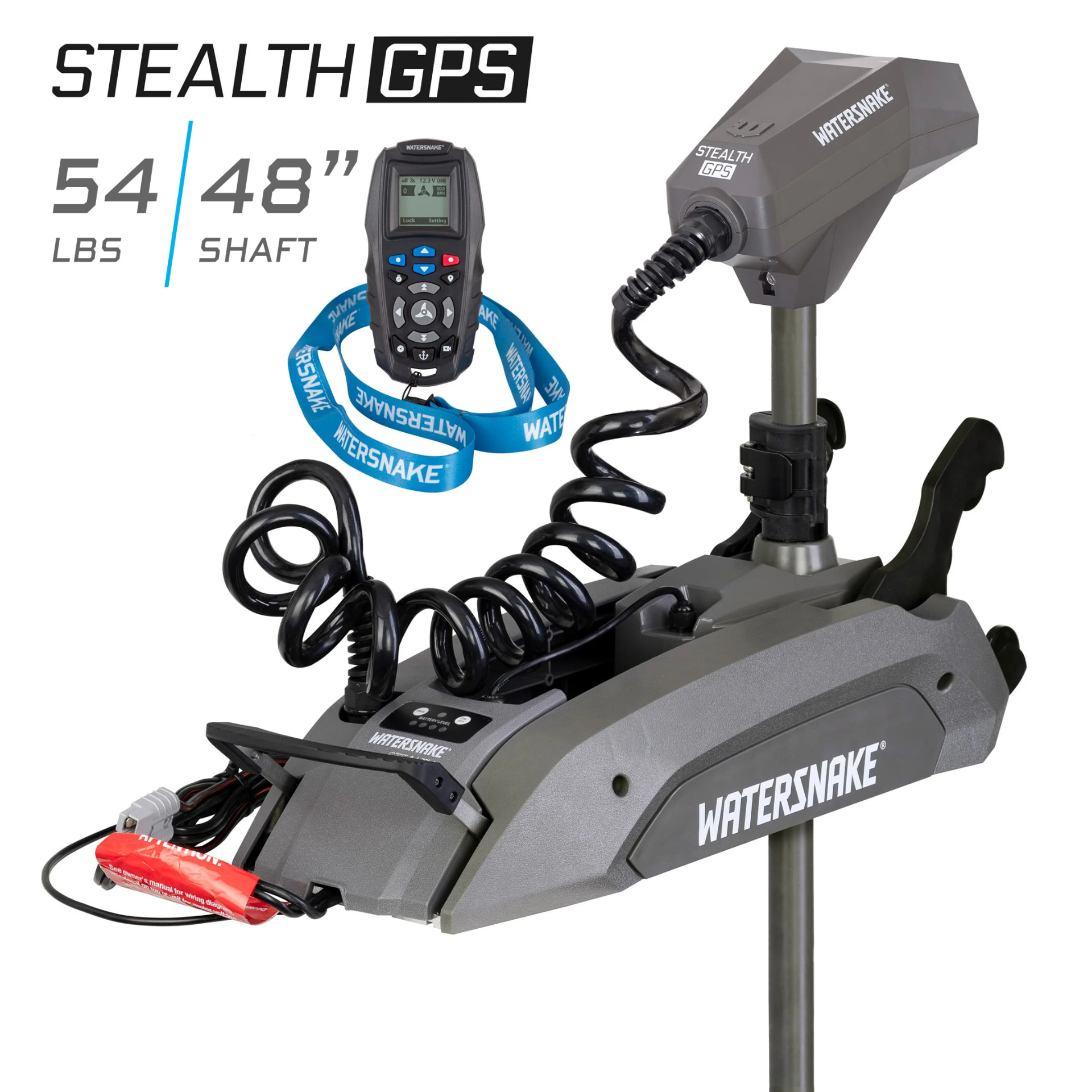 Watersnake Stealth GPS 54/48 bow mount trolling motor with wireless GPS remote